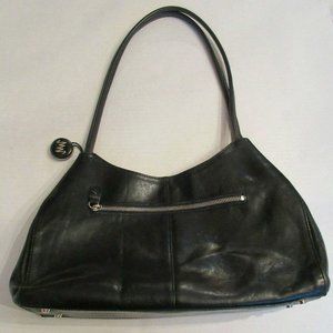 Monsac Black Leather Shoulder Bag
